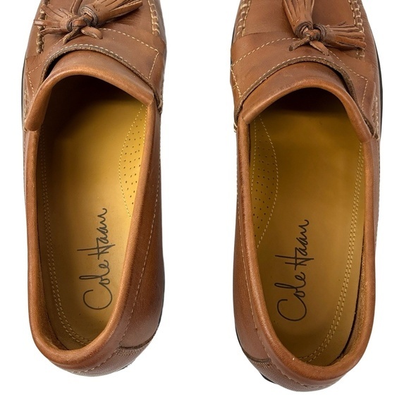 Cole Haan Mens Size 8.5M Brown Loafer Leather Tassel Slipon Dress Shoes Classic - Picture 5 of 8